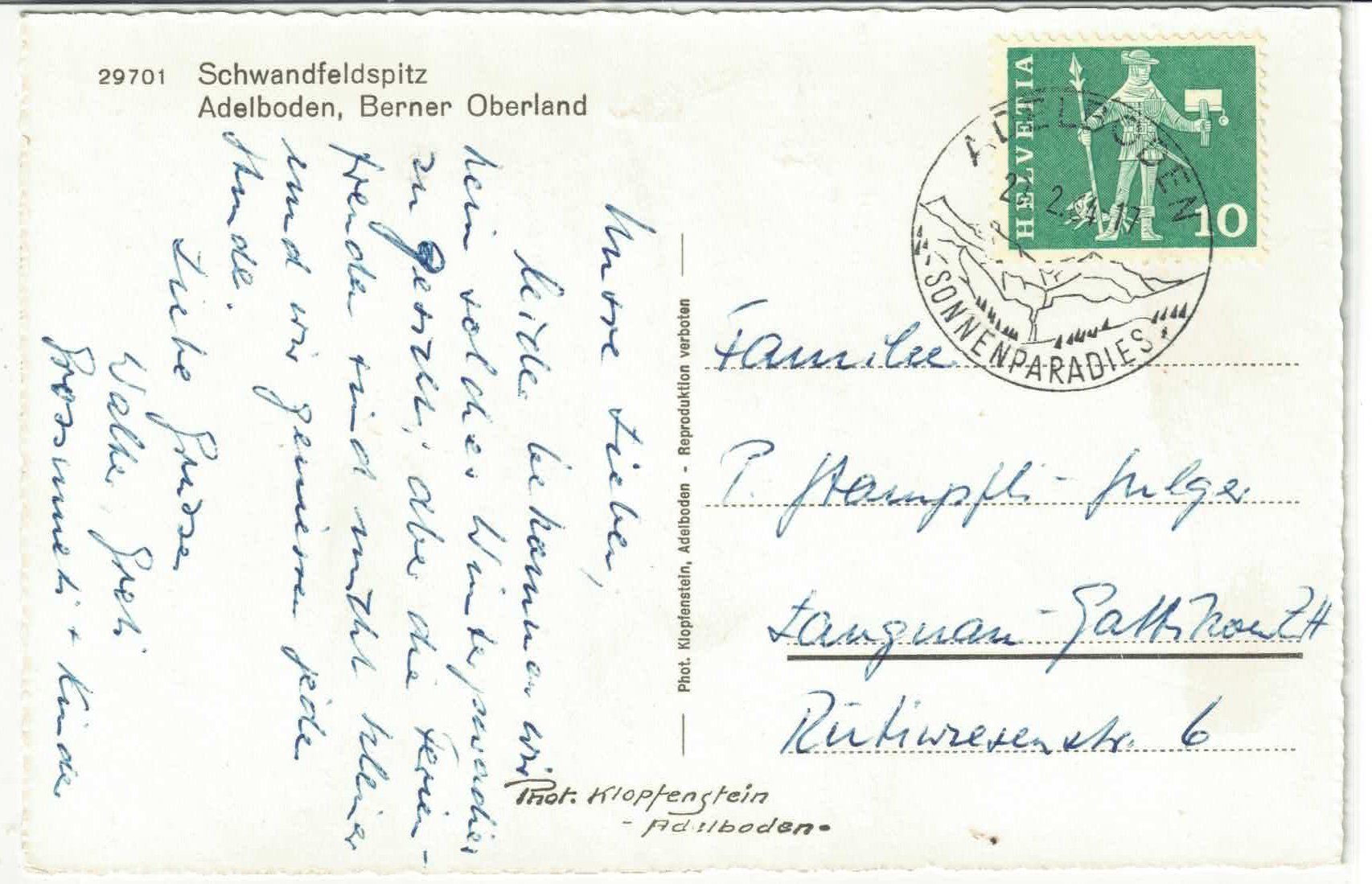 Cartoline postali: Adelboden - Schwandfeldspitz im Winter - Multiview – Usato da Ettingen venduto da Kartenplanet 1