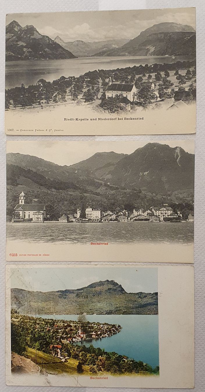 Cartoline postali: 3 Ansichtskarte Beckenried – Usato da Kreuzlingen venduto da Rschweiz1