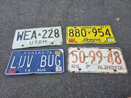 4 Kontrollschilder USA Kanada 
