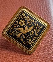 Antiker Broschen-Anhänger mit Vogel-Motiv, 3cm, vergoldet