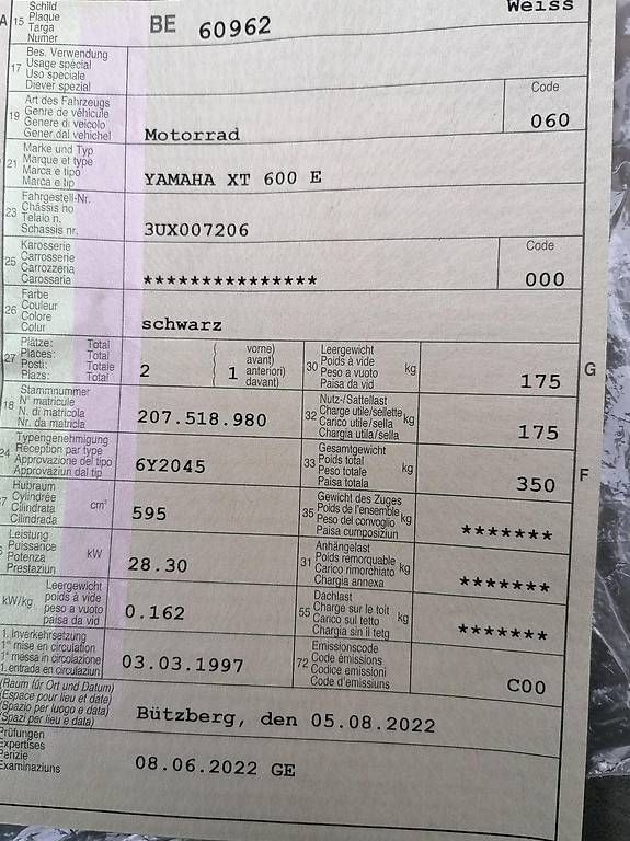 Yamaha Tutti i ricambio per moto: Hinterrad Schwinge Yamaha XT600E – Usato da Wiedlisbach venduto da Hobby2 2