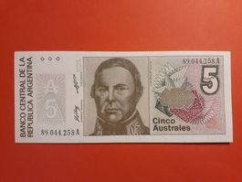 ARGENTINIEN - 5 Australes UNC (89.044.258A)