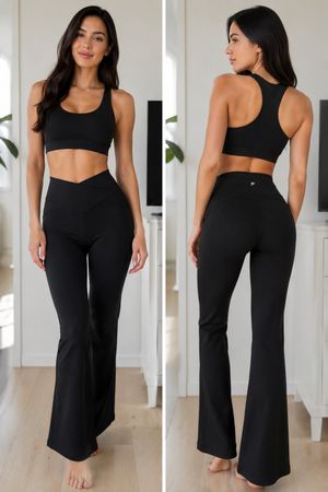 ausgestellte Leggings, Grösse S-M, Schwarz
