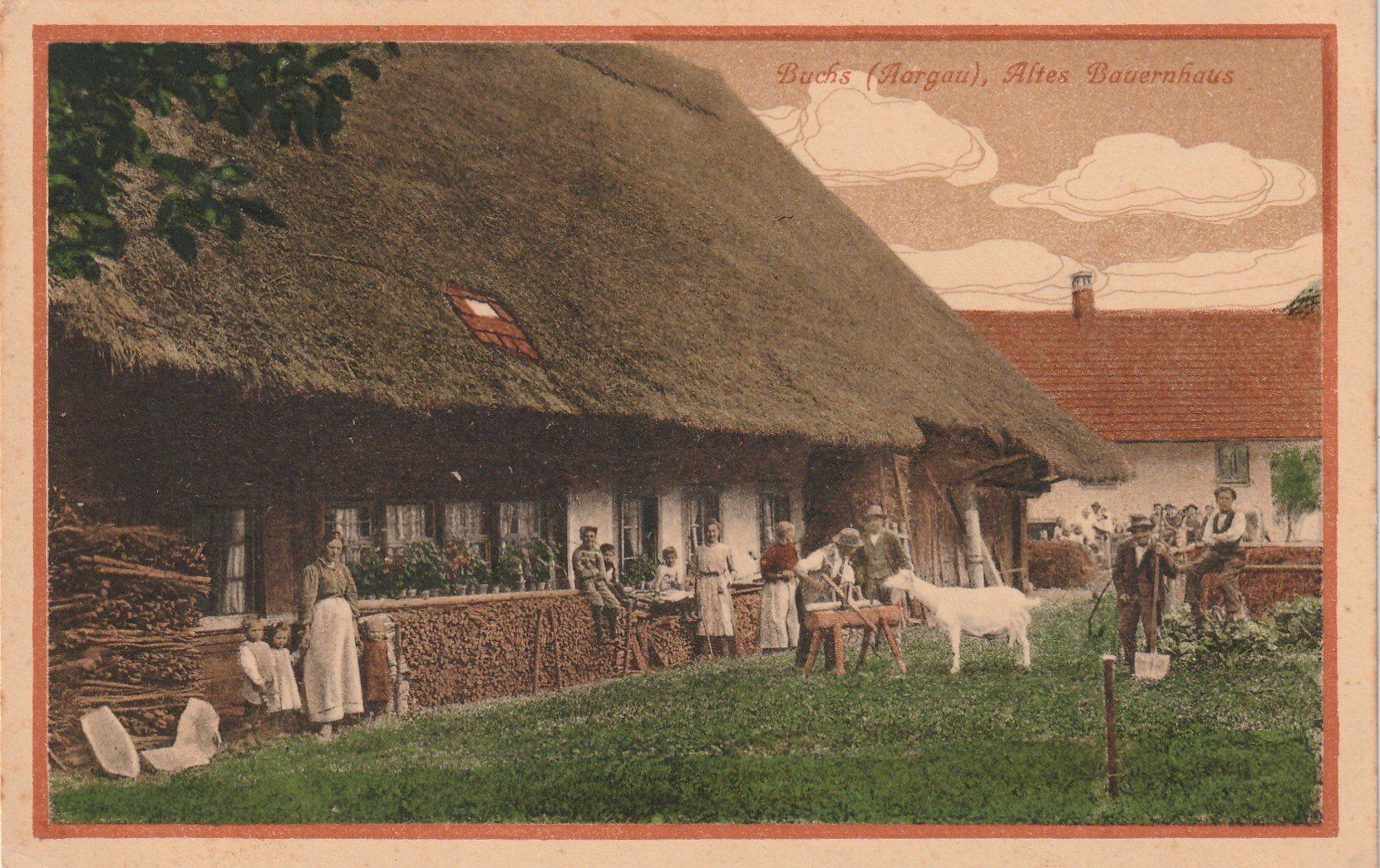 Cartes postales: Buchs Bauernhaus mit Strohdach – D'occasion à Rorschacherberg par fratovi2