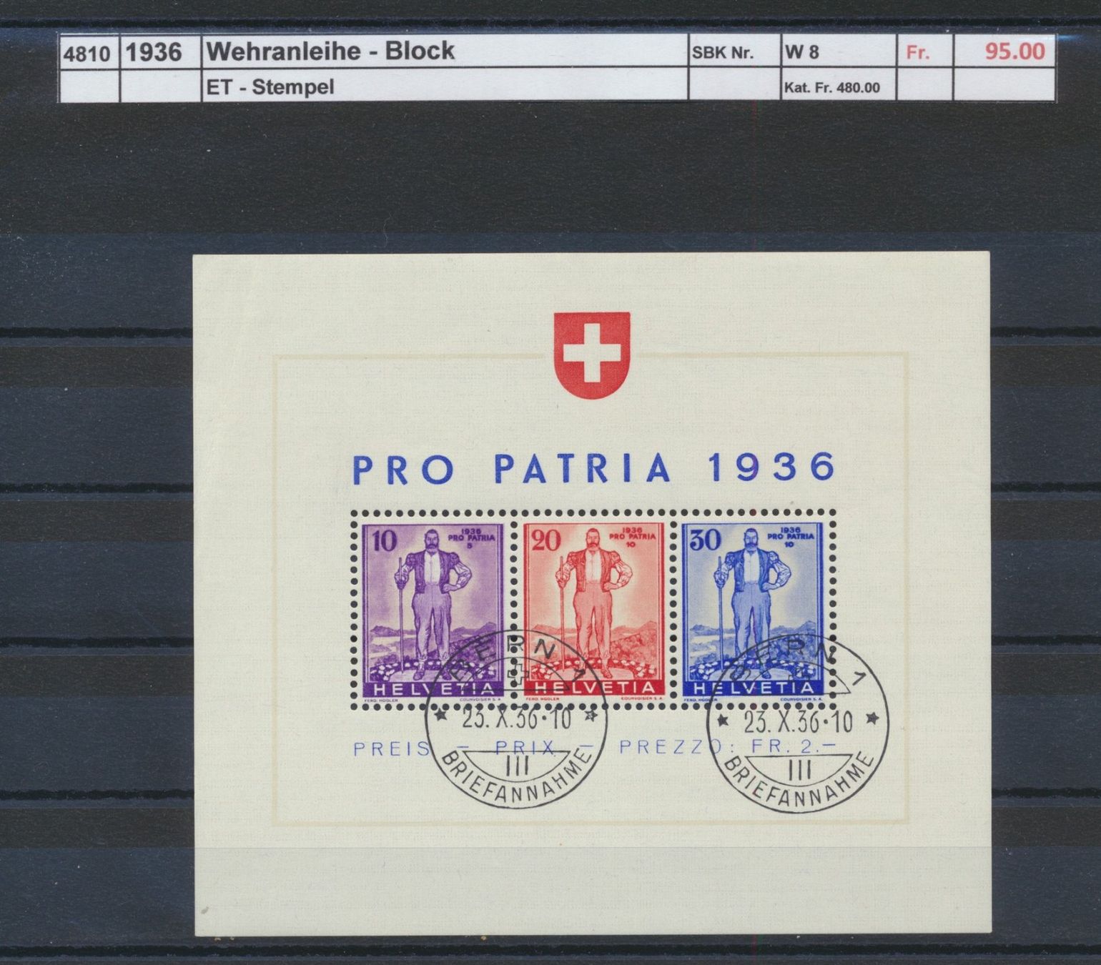 Tous les timbres: 1936 Wehranleihe - Block, ET - Stempel – D'occasion à Winterthur par Zupogeru