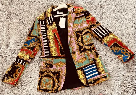 MANGO blazer jacket Stil goldene versace  M