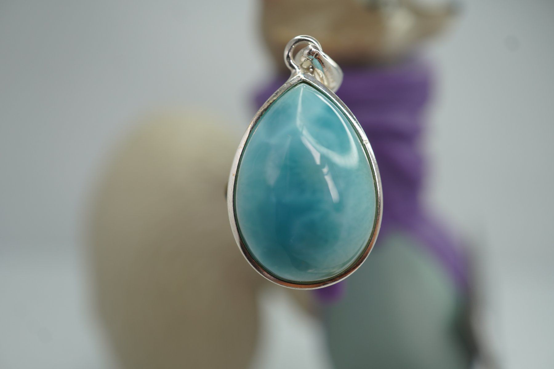 Minerali & Pietre curative: Larimar Tropfen  925  Silber   direkt – Nuovo e nell'imballaggio originale da Eschenbach SG venduto da topstone 1