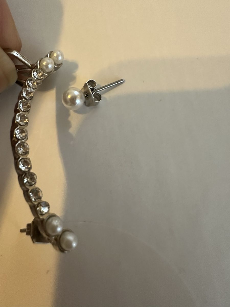 Orecchini pendenti & Orecchini a lobo: Modeschmuck Ohrklemme mit Perlen und Strass – Nuovo (secondo la descrizione) da Wetzikon ZH venduto da oez_fl2f