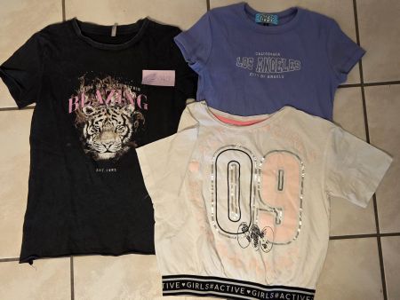 3er Set T-Shirts für Mädchen, Top Zustand, Grösse 140