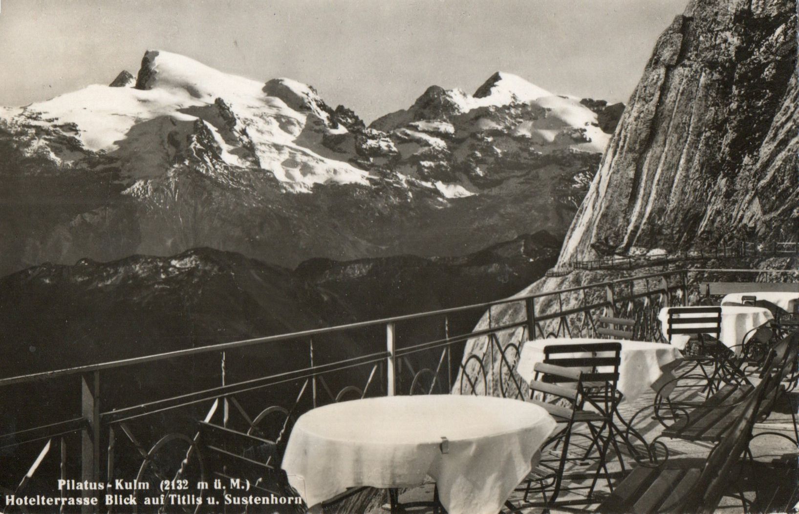 Cartoline postali: Pilatus-Kulm - Hotelterrasse – Usato da Melano venduto da pisonsdro