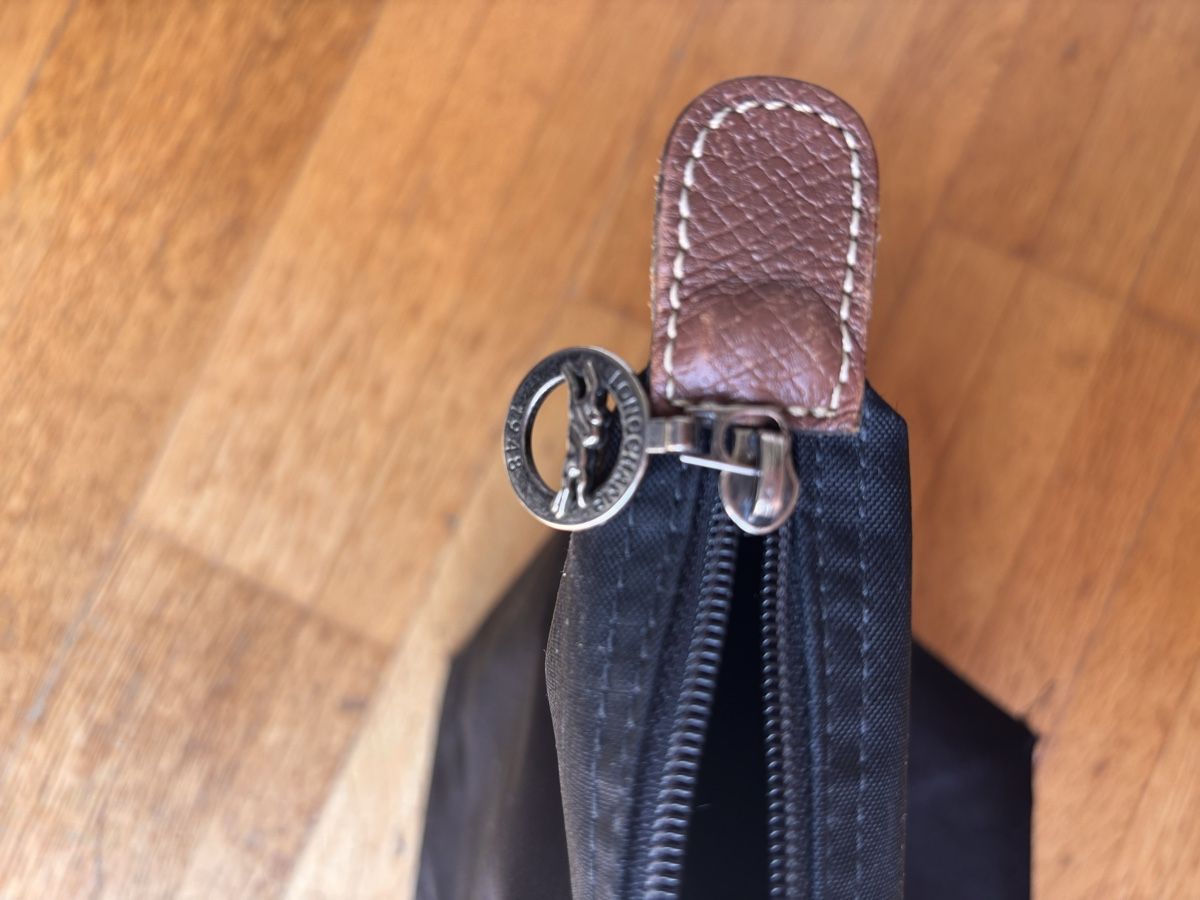Longchamp Borse: Longchamp Le Pliage shoulder bag black leather, used – Usato da Zürich venduto da val_vbn2 2