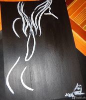 Nudo donna eros bianco nero dipinto orig