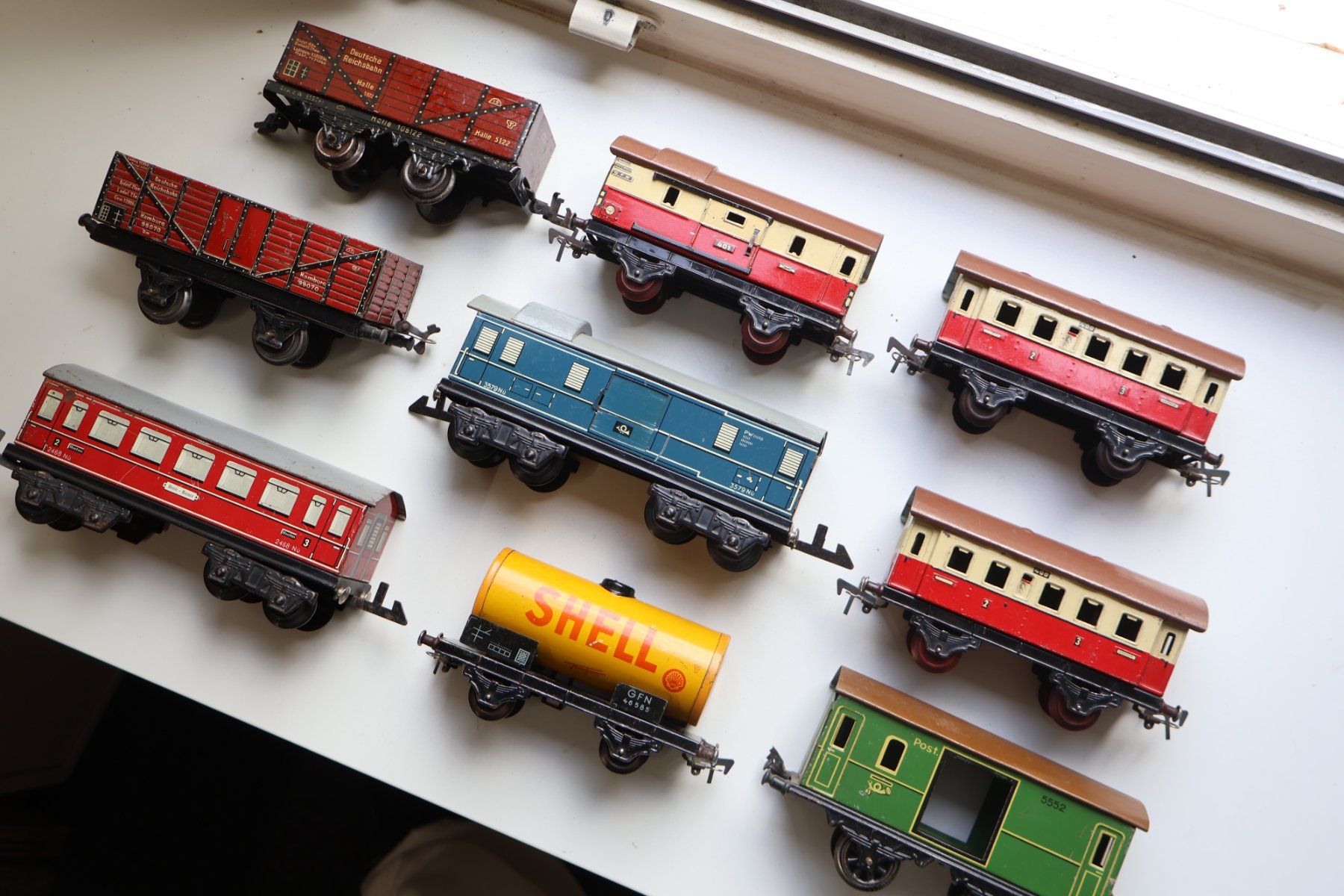Fleischmann Modellini di ferrovie: Fleischmann & Co 9 x Wagen - Spur 0 Blech – Usato da Winterthur venduto da Monstera 2