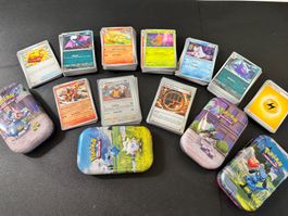 Lot von 425 Pokémon Karten und 4 Tins