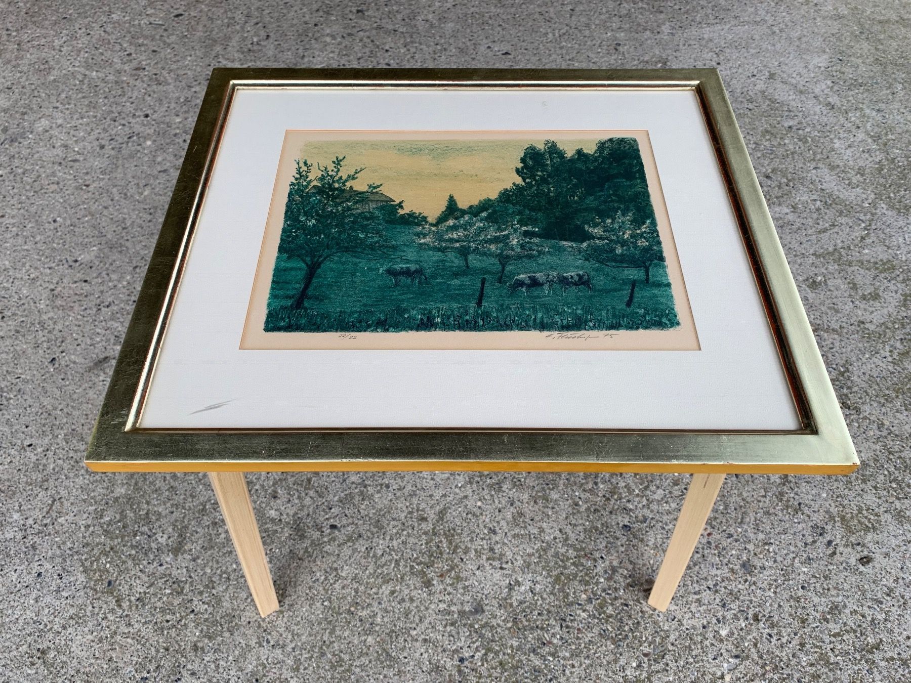 Campanacci mucche: schöne Lithographie von Hansjörg Flückiger – Usato da Feldbach venduto da Olive1 1