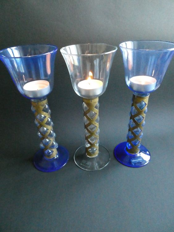 3-teiliges Glas-Kerzenleuchter Set | Hurrikan-Kerzenhalter 25/30/35 Cm | Für Hochzeit, Party, Tischdeko