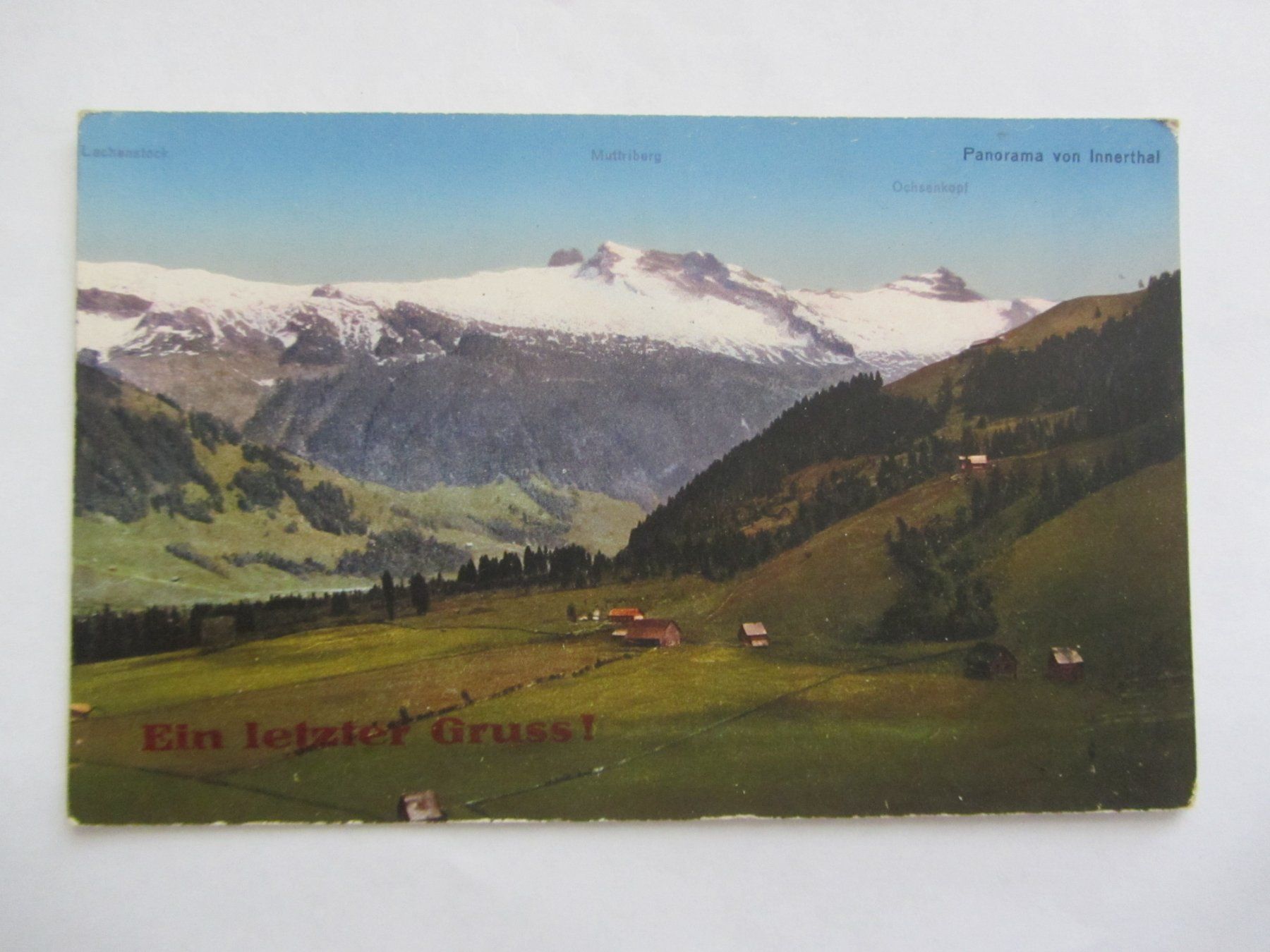 Cartoline postali: Alte Ansichtskarte, Panorama von Innerthal, Ein lezter Gruss – Usato da Malters venduto da moc_z8d9