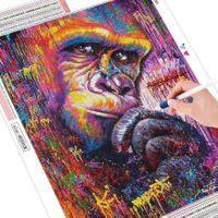 Leinwand Mosaik 5D Puzzle Diamond 40 cm x 50 cm - Gorilla