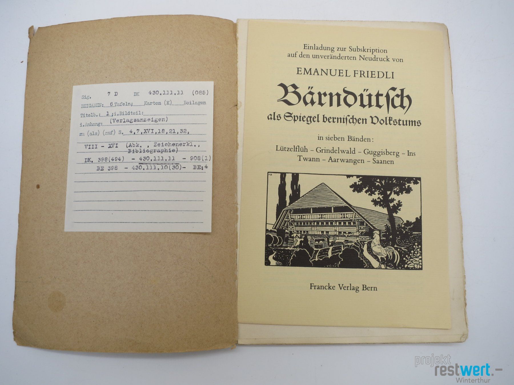 Bücher: EMANUEL FRIEDLI Bärndütsch Lützelflüh – Gebraucht aus Winterthur von Restwert_Winterthur