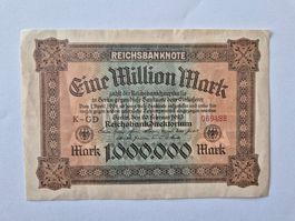 Reichsbanknote über Eine Million Mark vom 20. Februar 1923