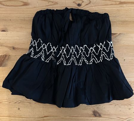 Schulterfreies Top - Bohostyle - Grösse M - Schwarz