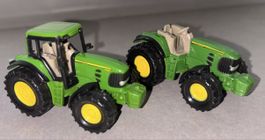 2x SIKU John Deere 7530 Traktoren – mit & ohne Verdeck