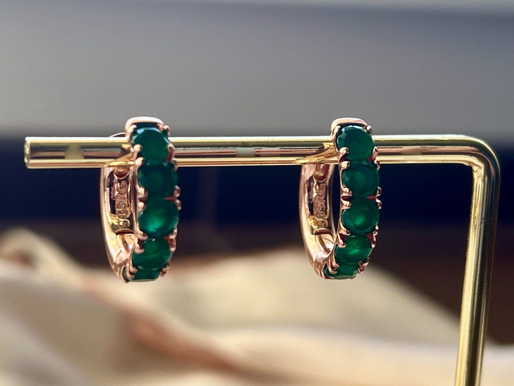Orecchini pendenti & Orecchini a lobo: Boucles pendantes plaqué or rose - stamp "585" – Nuovo e nell'imballaggio originale da Thônex venduto da Swiss-Jewels 3