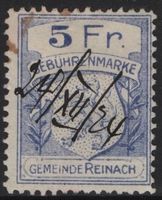 seltene 5 Fr. Fiskalmarke von REINACH