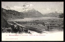 AK Heimwehfluh, Blick auf den Thunersee, um 1900