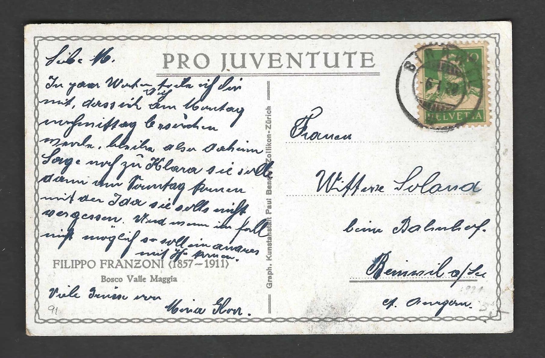 Cartoline: 1 Karte Pro Juventute – Nuovo (secondo la descrizione) da Koblenz venduto da Markenhimmel 1