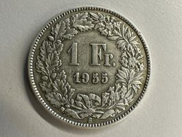 1 Fr. Silber Schweiz 1955 ss