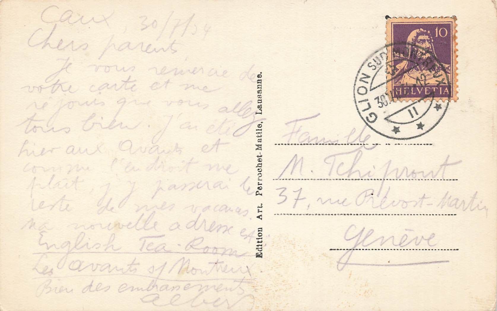 Cartoline postali: Caux palace hotel Lac Leman – Usato da Biasca venduto da Blenio71 1