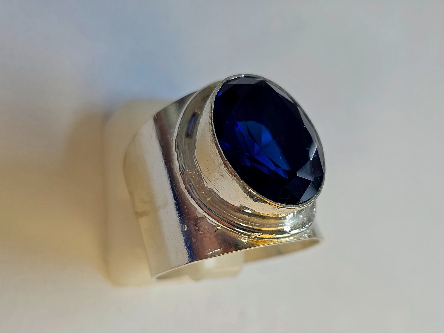 Anelli: Ring Silber blau Stein Grösse 53 Silber 925 neu – Nuovo (secondo la descrizione) da Zürich venduto da benedikt12 4