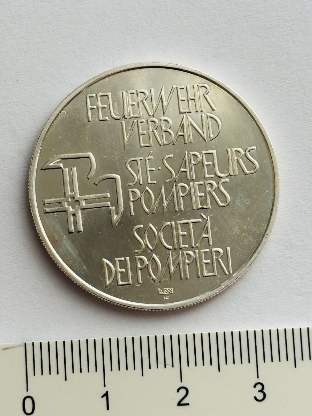 Medaillen: Silber 15 Gramm Medaille 900 / 1000 PP Feuerwehr 1870 - 1970 – Neu (gemäss Beschreibung) aus Müswangen von buyin