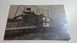 Ansichtskarte altes Militärflugzeug 1 WK Doppeldecker