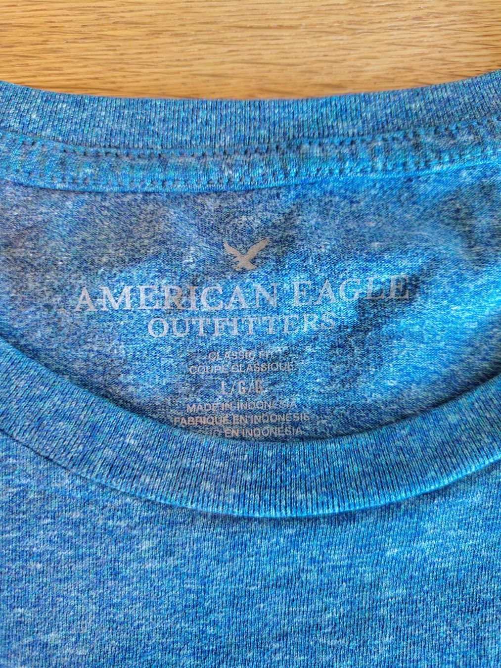 American Eagle T-shirt: American Eagle Tshirt L blau – Usato da Interlaken venduto da dmncmg 1