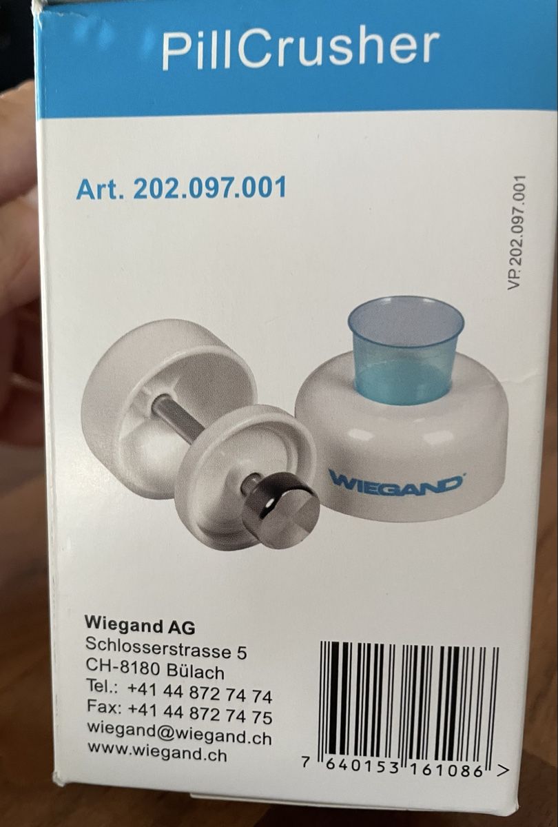 Attrezzature mediche: Tablettenmörser/PillCrusher Wiegand  – Usato da Schwerzenbach venduto da Muffi01 3