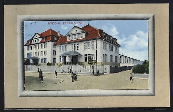 Cartoline postali: Passepartout-AK Amriswil, Fabrik Wilson – Usato da Berlin venduto da bartko-reher