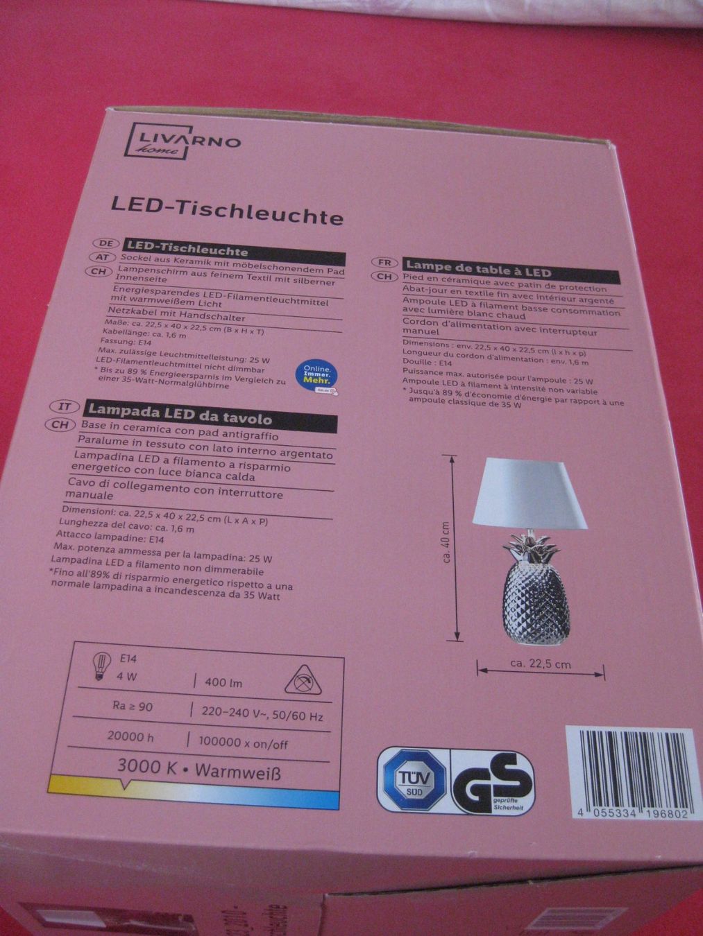 Lampade: Noble ANANAS LED Tischleuchte in SILBER – Nuovo e nell'imballaggio originale da Romanshorn venduto da Wazoohandlung 3