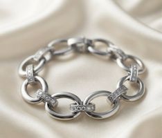 Exquisites Design Silber 925 Armkette mit Wende-Design - Neu