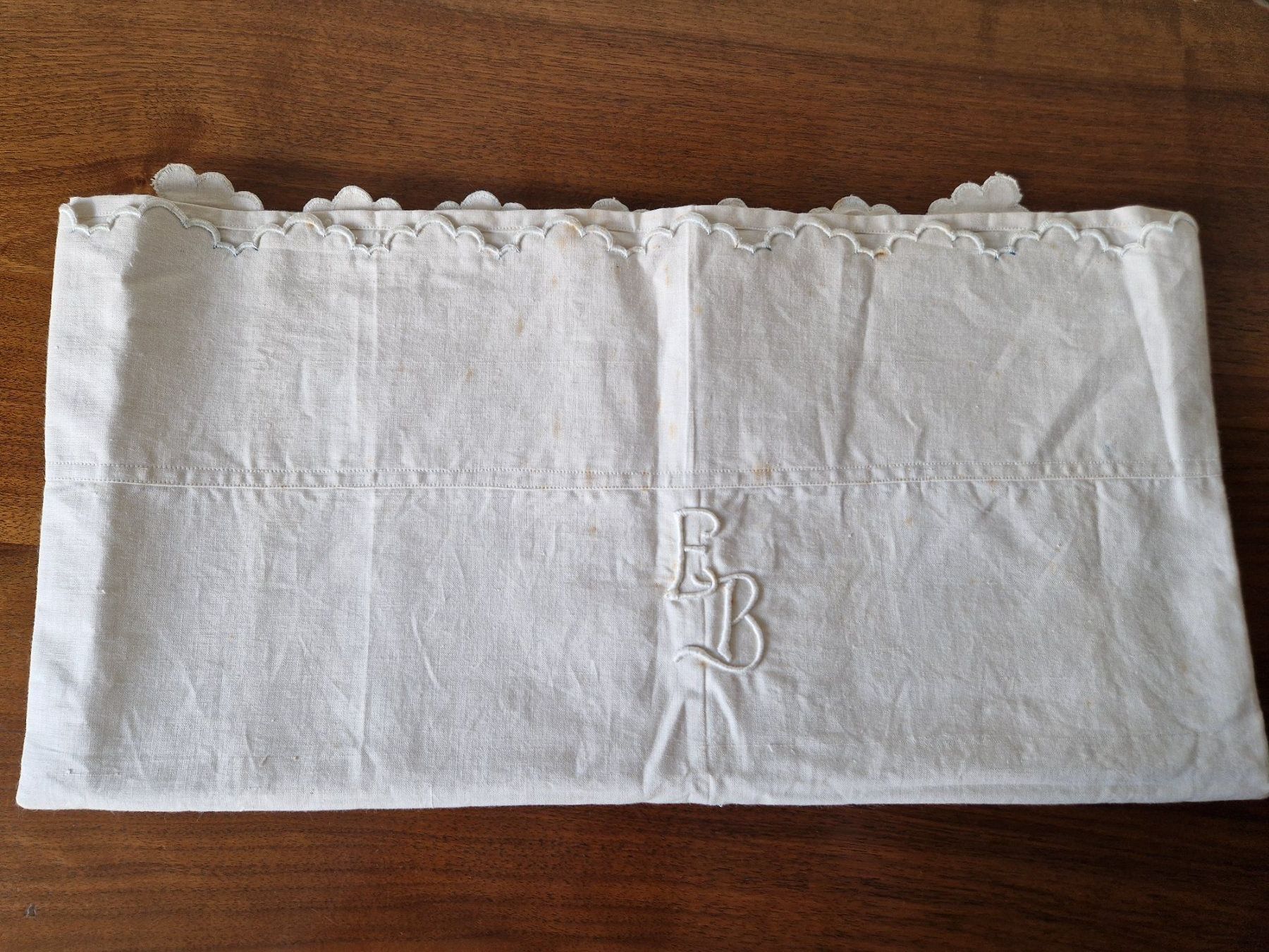Biancheria da letto: Leinen Leintuch mit Monogramm EB, 210x160cm – Nuovo (secondo la descrizione) da Bern venduto da Antikbatik 7