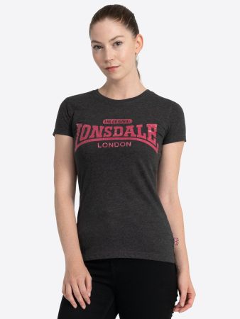 Lonsdale London Ladies Tulse T-Shirt Marl Schwarz M
