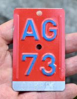 Velonummer AG 73 von 1973 - Aargau