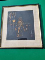 Chinabild mit Signatur in Originalrahmen unter Glas