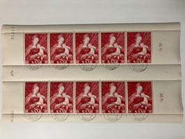 Saarland Mi 351-53 Bogen Serie Gemälde, ET-Stempel, KP 120.-