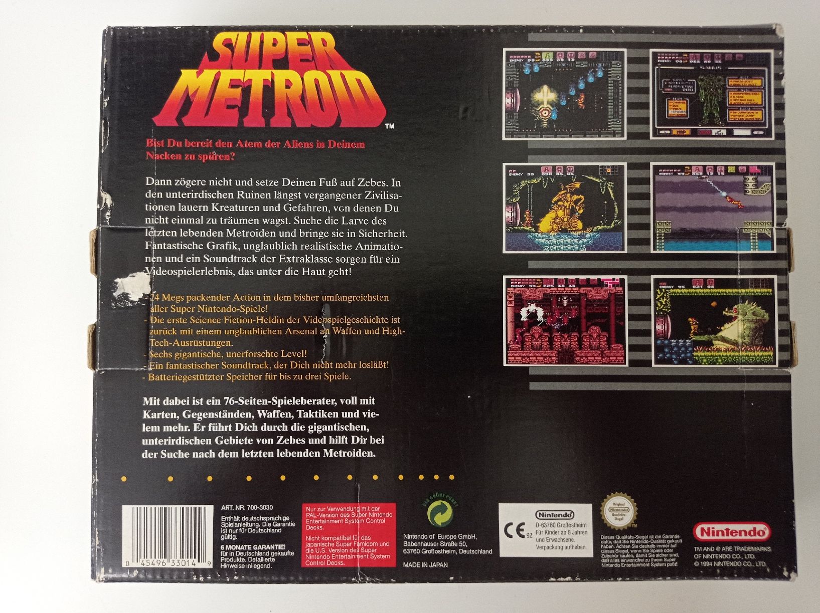 Nintendo Spiele: SNES Super Metroid Bigbox ab 1.-!!! – Gebraucht aus Zollikofen von  1