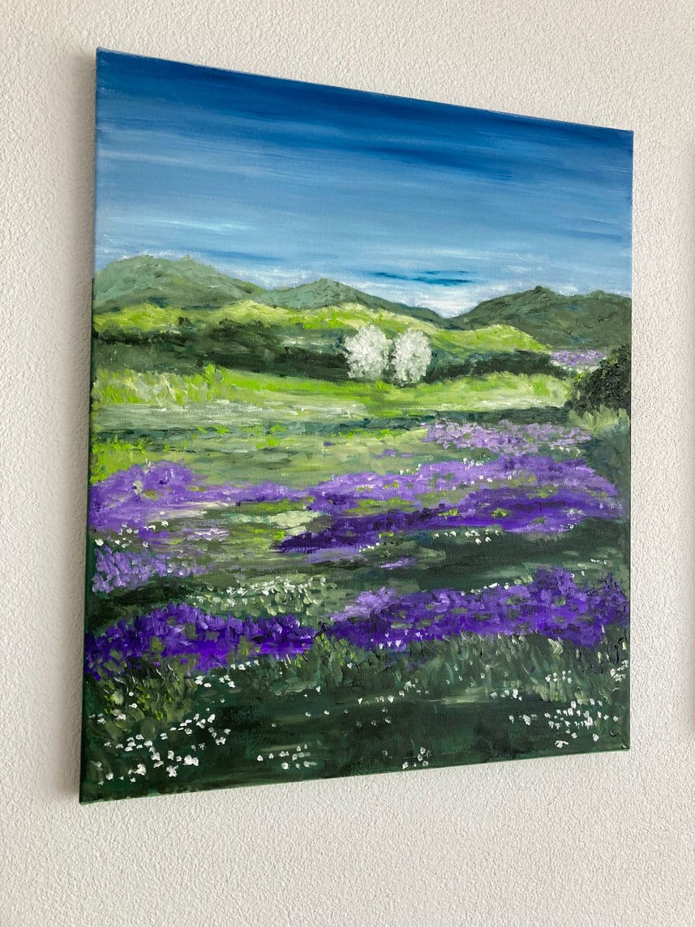 Dipinti: Gemälde, Handgemaltes Bild, Sommerwiese mit Lavendel – Nuovo (secondo la descrizione) da Cham venduto da Felha 3