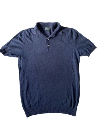Pelikamo Strick Polo | Navy | M | Made in Italy