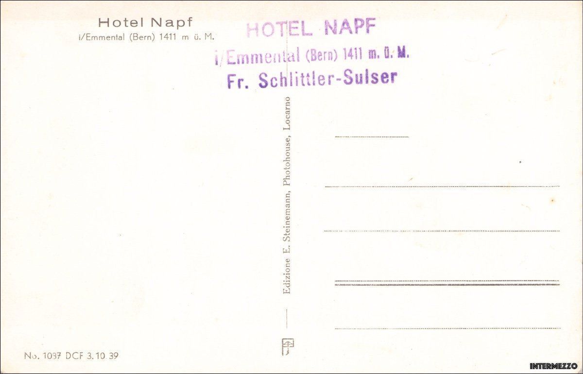 Cartoline postali: Pension Hotel Napf mit Berneralpen – Usato da Basel venduto da intermezzo12 1