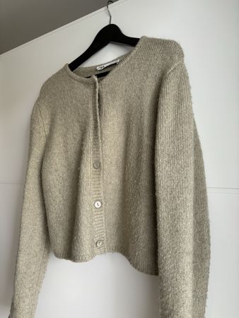 Zara Cardigan Damen grüne Strickjacke